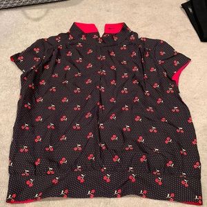 Marc Jacobs short sleeve cherry print blouse
